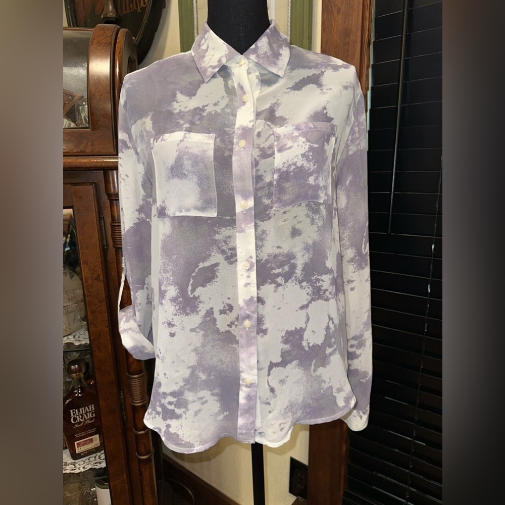Decree See Through Button Down Womens Shirt Small